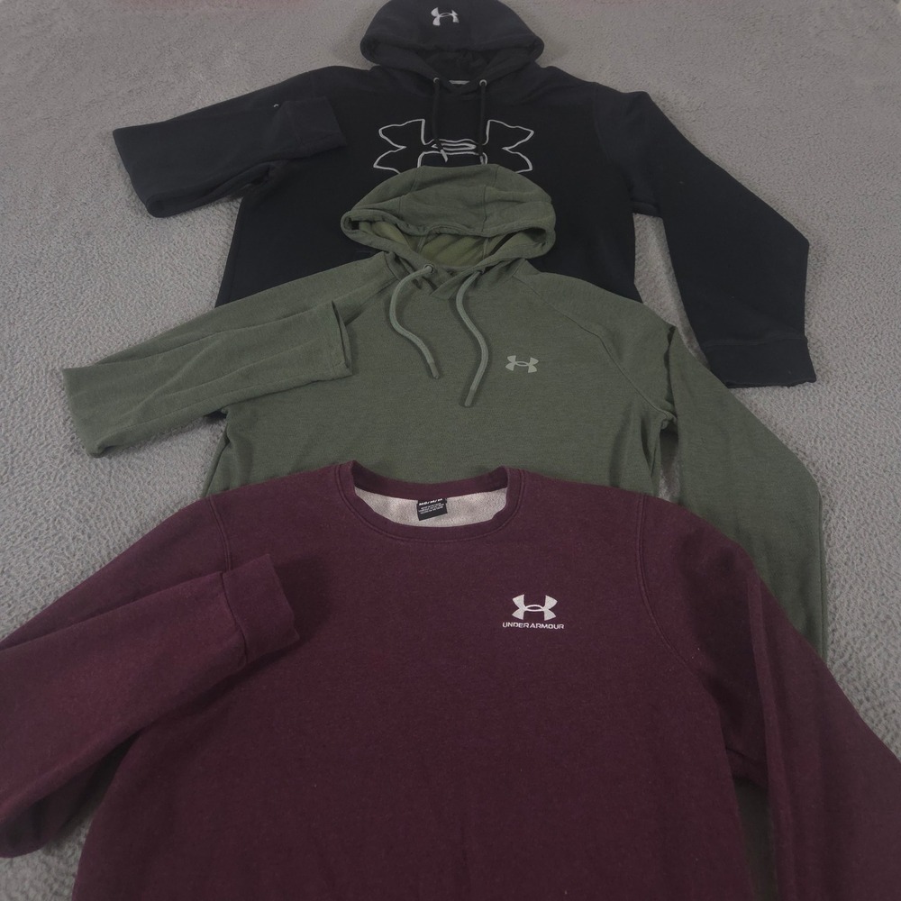 LOT OF 3 Under Armour Hoodie Men Medium Multi Storm Expanse Icon Fleece Pullover